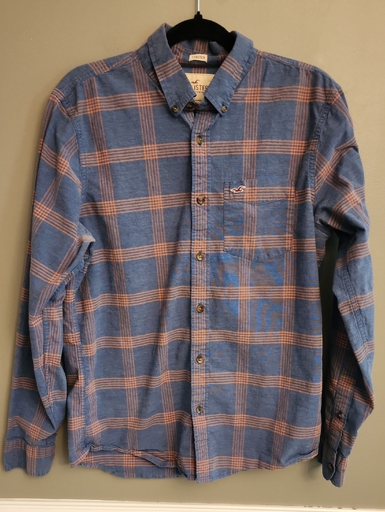 Hollister Other - Hollister Blue & Orange Plaid Button-Down Shirt